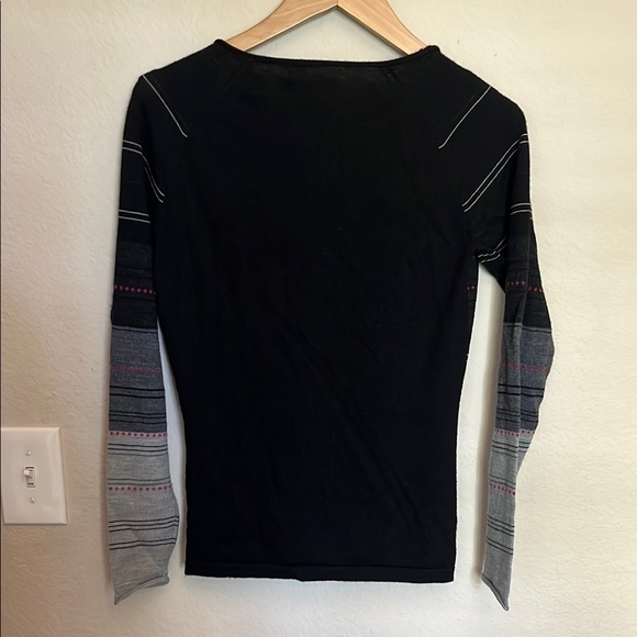 Smartwool Black and Gray Fitted Long Sleeve Tee - Picture 5 of 8